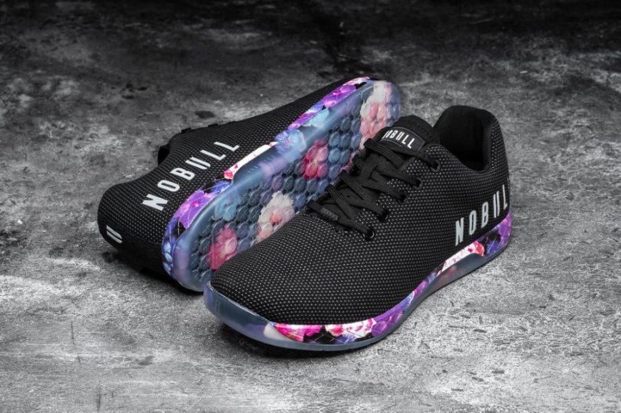 Chaussures de Sport Nobull Space Floral Trainer Femme Noir | WV689OS9E