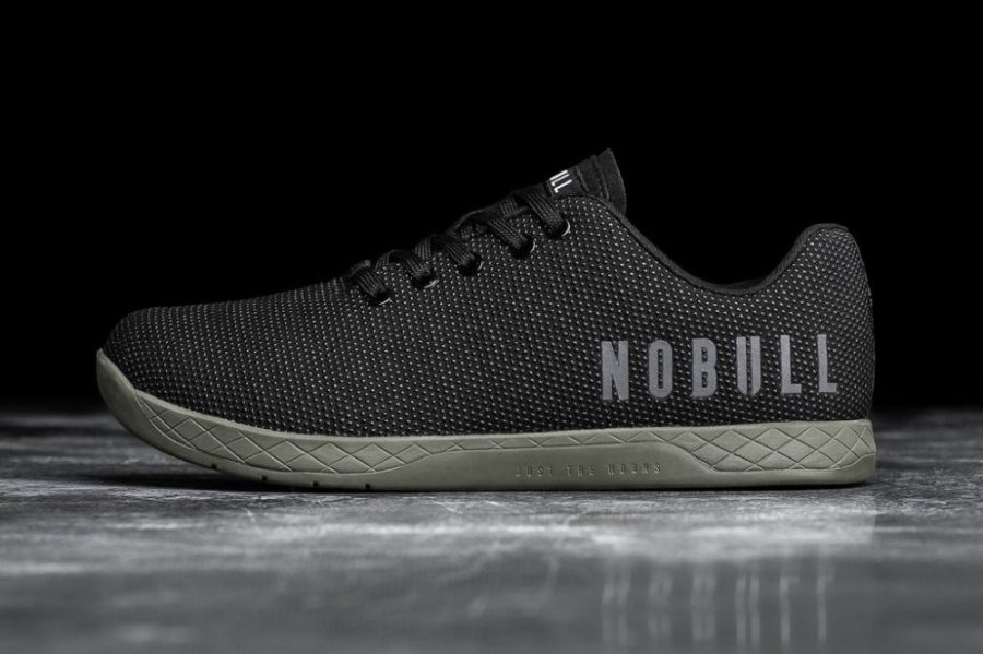 Chaussures de Sport Nobull SuperFabric® Trainer Femme Noir Vert Foncé | 5F1TFLQRH