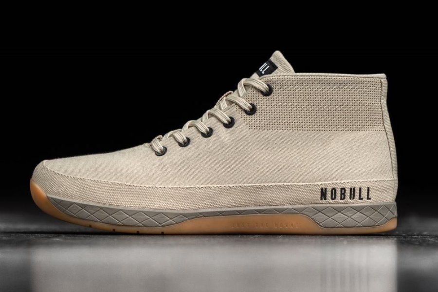 Chaussures de Sport Nobull Tela Mid Trainer Homme Beige | UKMDENRZB