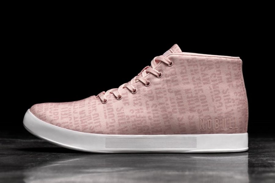 Chaussures de Sport Nobull Wells Tela Mid Trainer Homme Rose | O18QU0KWT