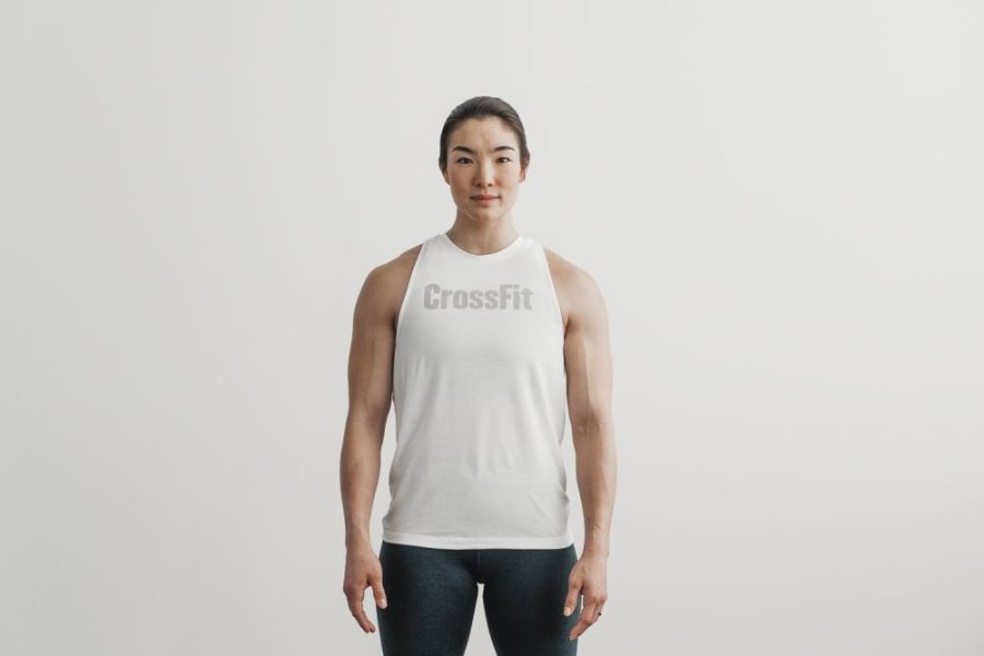 Debardeur Nobull Crossfit® High-neck Tank Femme Blanche | 8VXWM2AT2