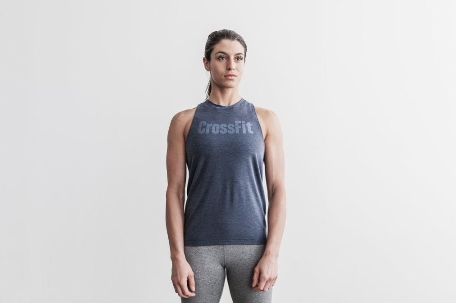 Debardeur Nobull Crossfit® High-neck Tank Femme Bleu Marine | YZDMWL0SD