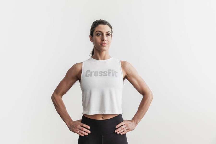 Debardeur Nobull Crossfit® Muscle Tank Femme Blanche | KL59OIL75