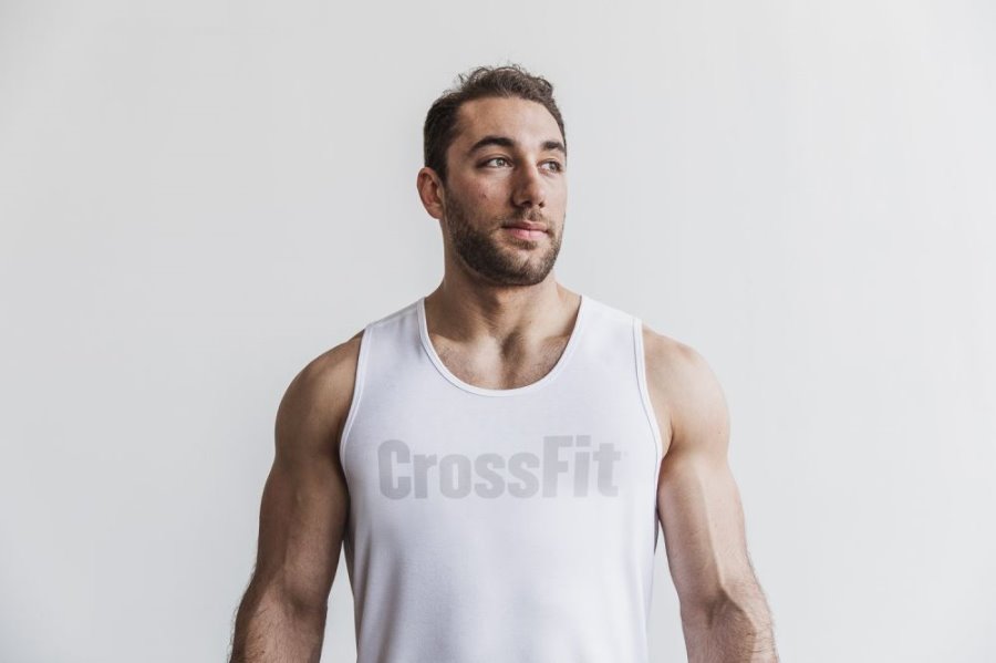 Debardeur Nobull Crossfit® Tank Homme Blanche | 7JJ05VWFU