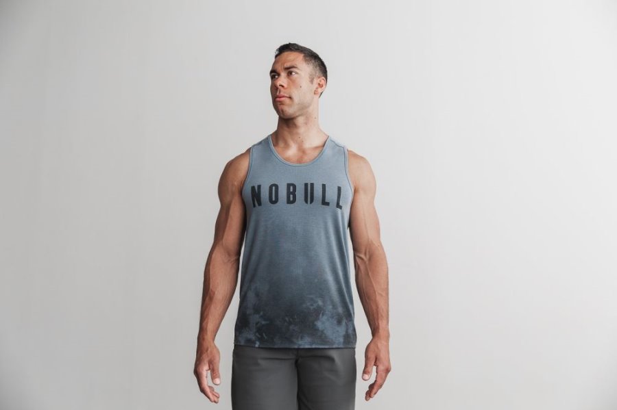 Debardeur Nobull Dip-dye Tank Homme Bleu Grise | PMTH2O2JY