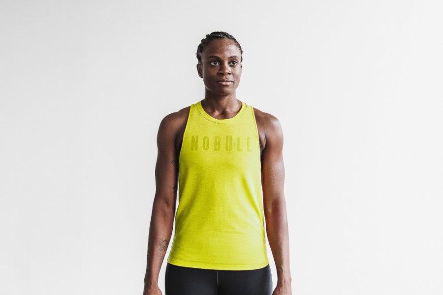 Debardeur Nobull High-neck Tank (Neon) Femme Jaune | GQO6O6DI4