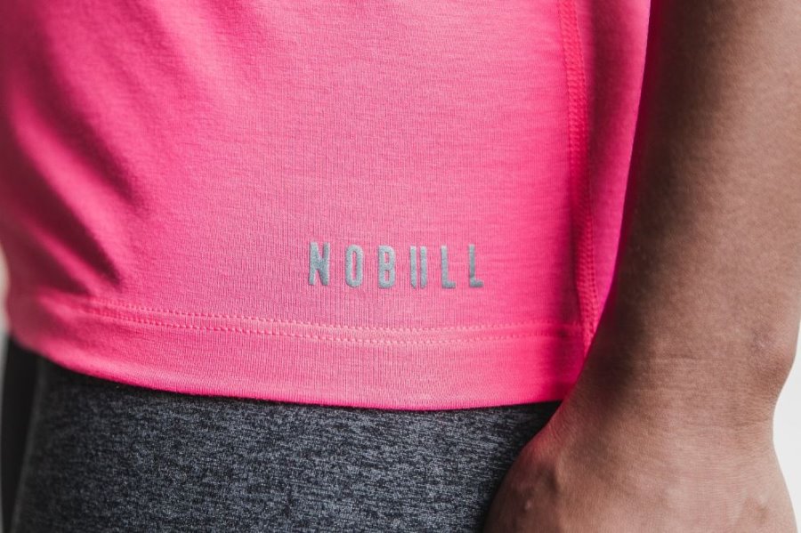 Debardeur Nobull High-neck Tank (Neon) Femme Rose | W70CPRXF8