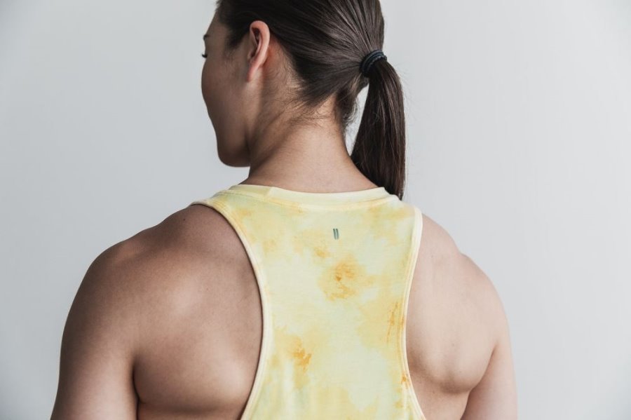 Debardeur Nobull High-neck Tank - Tie-dye Femme Jaune Clair Jaune | 8DU1NFK5I