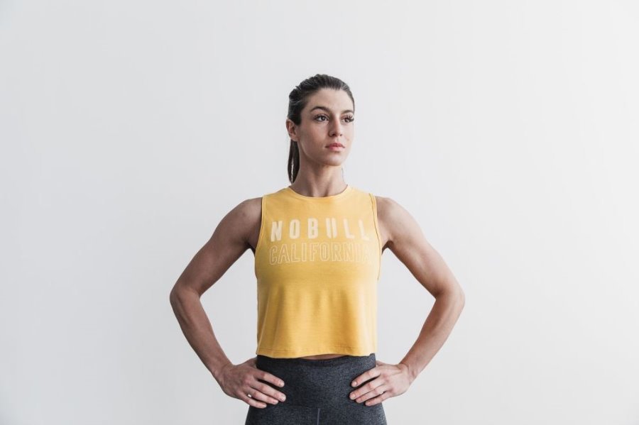 Debardeur Nobull Muscle Tank (California) Femme Jaune | Z918H3HEN