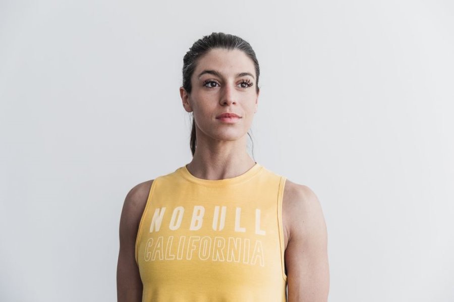 Debardeur Nobull Muscle Tank (California) Femme Jaune | Z918H3HEN