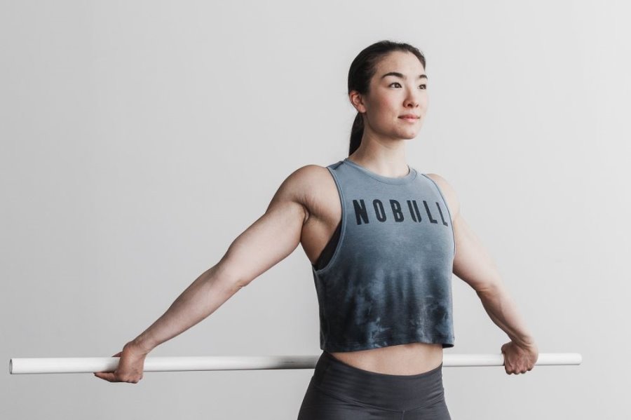 Debardeur Nobull Muscle Tank Femme Grise Bleu | MC31RIWUN