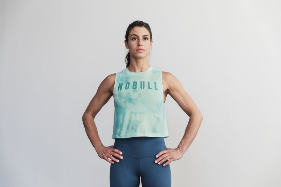 Debardeur Nobull Muscle Tank Femme Jaune Clair Turquoise Clair | Z719G11LK