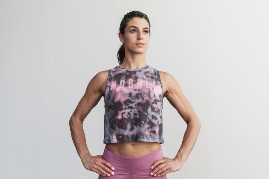 Debardeur Nobull Muscle Tank Femme Rose Noir | MTTUJPAUY