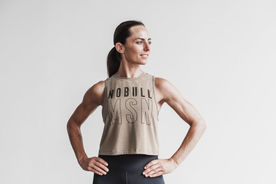 Debardeur Nobull Muscle Tank (Madison) Femme Beige | A8ECOL0VA