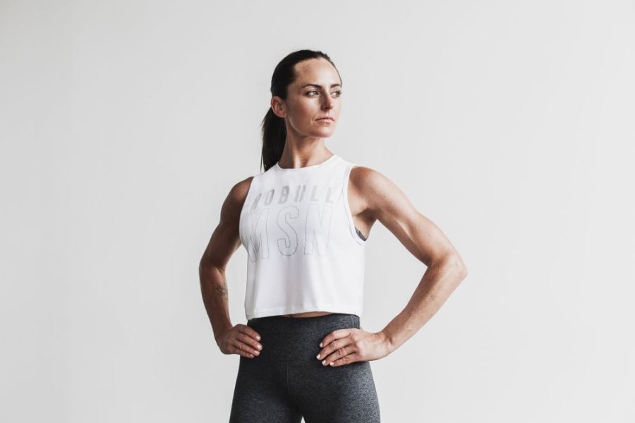 Debardeur Nobull Muscle Tank (Madison) Femme Blanche | CHICHUOLO