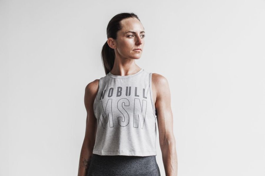 Debardeur Nobull Muscle Tank (Madison) Femme Grise Clair | D0Q4N6ZYM