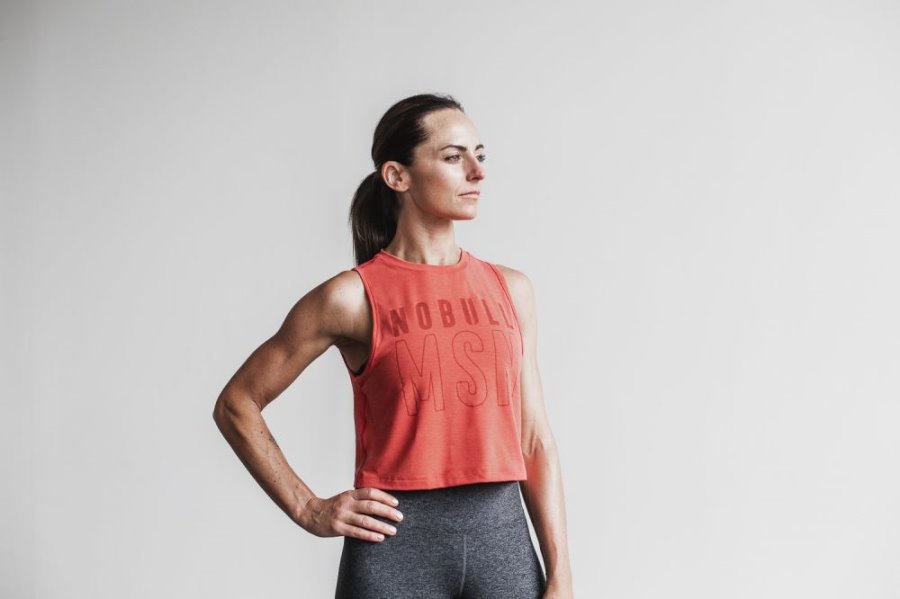 Debardeur Nobull Muscle Tank (Madison) Femme Rouge | PL1AOB3OU