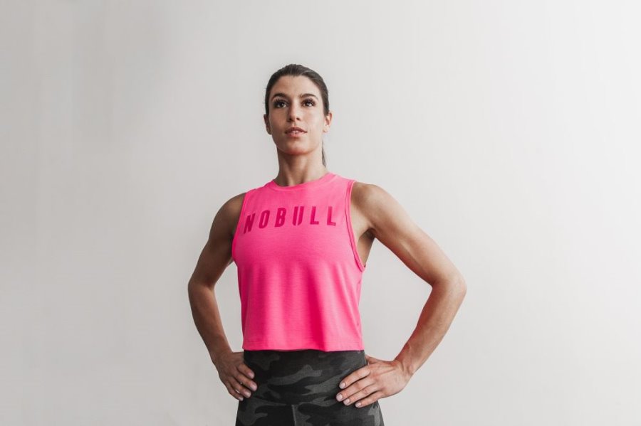 Debardeur Nobull Muscle Tank (Neon) Femme Rose | PL1RFKM1F