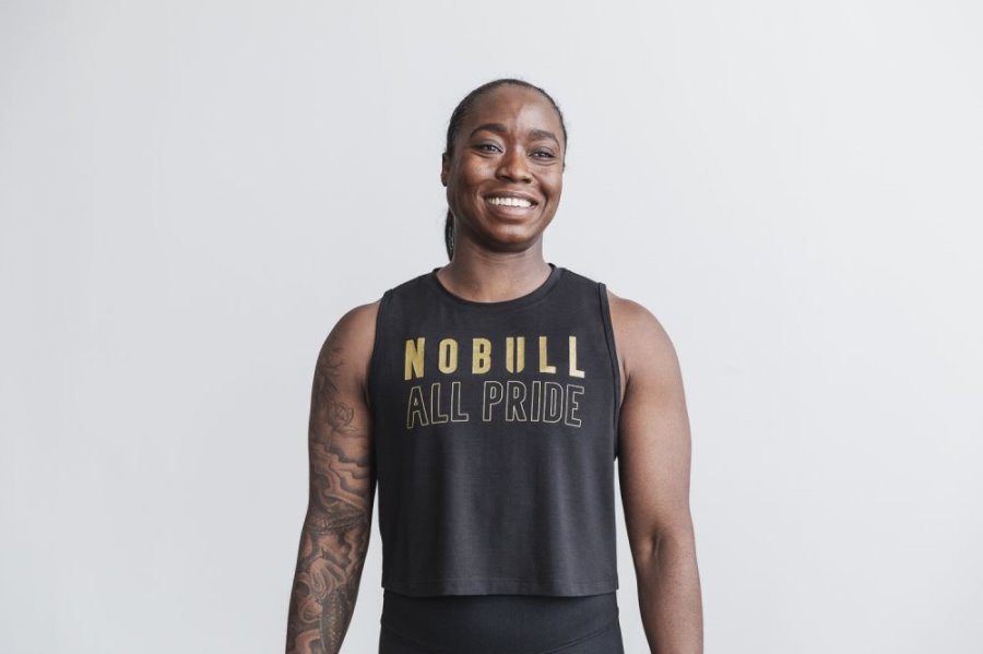 Debardeur Nobull Muscle Tank (Pride) Femme Noir Doré | GZOND6DCM