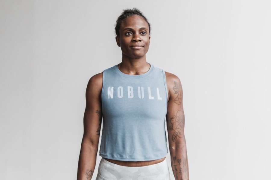 Debardeur Nobull Muscle Tank (Seasonal Colors) Femme Bleu Clair | U5IZV5U6R