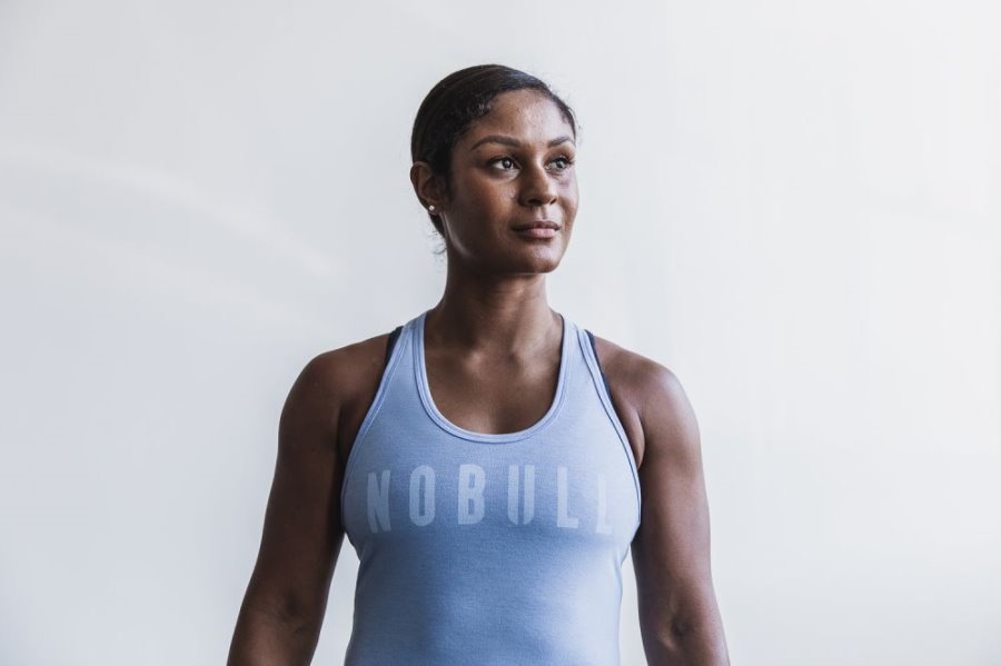 Debardeur Nobull Racerback Tank Femme Bleu | 8G4JYCQKT