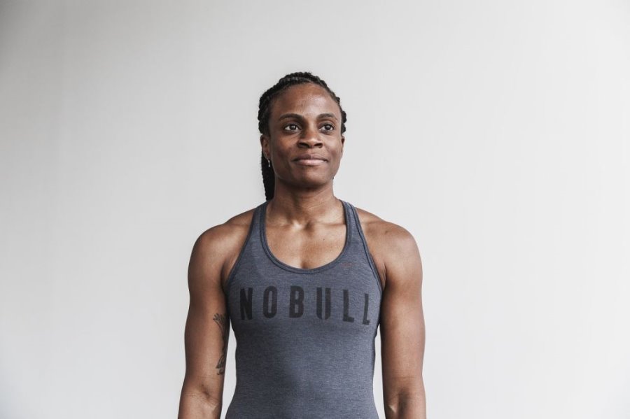 Debardeur Nobull Racerback Tank Femme Grise | OCA4N1SA9