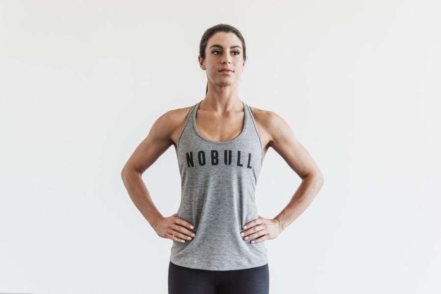 Debardeur Nobull Racerback Tank Femme Grise | U3GS08NWS