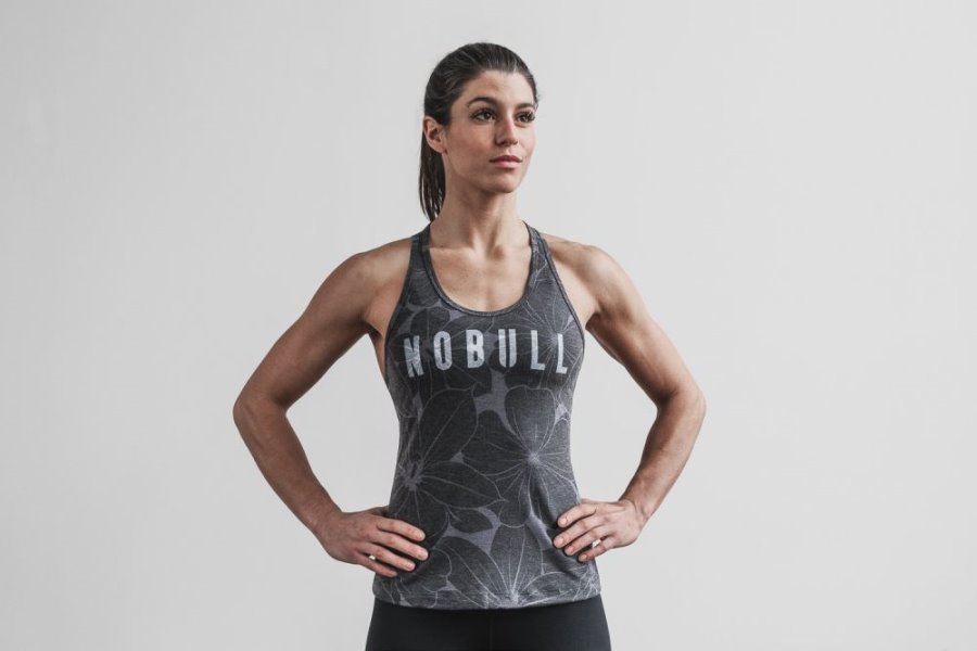 Debardeur Nobull Racerback Tank Femme Grise | Y990H5APW