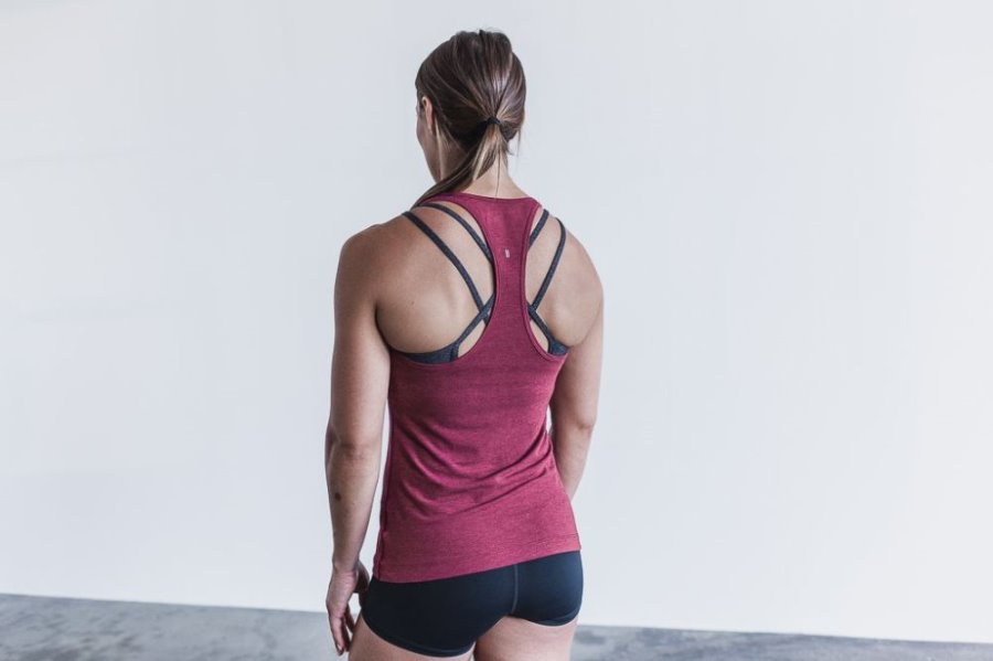 Debardeur Nobull Racerback Tank Femme Rouge | EZ5LYEO9G