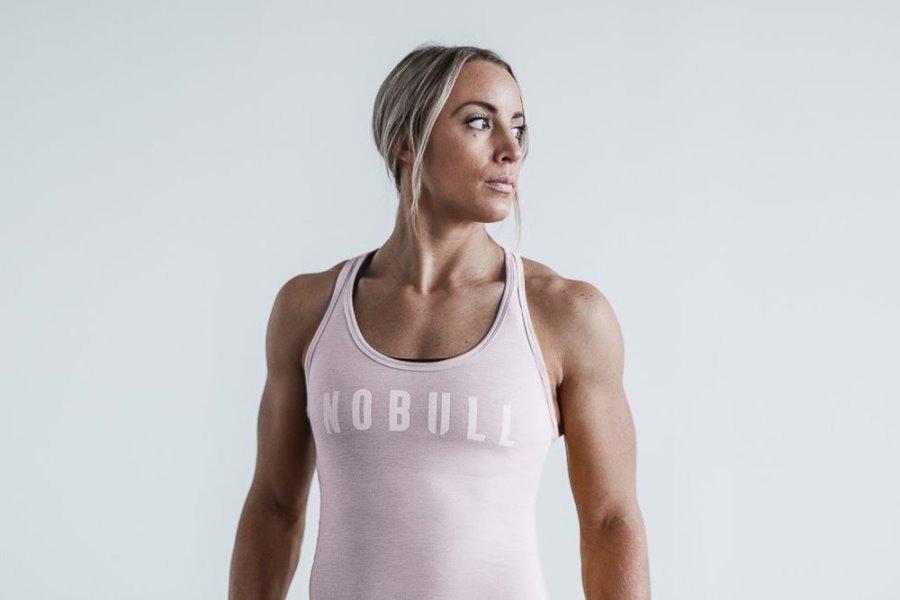 Debardeur Nobull Racerback Tank Femme Rose | LZH6AW3EY