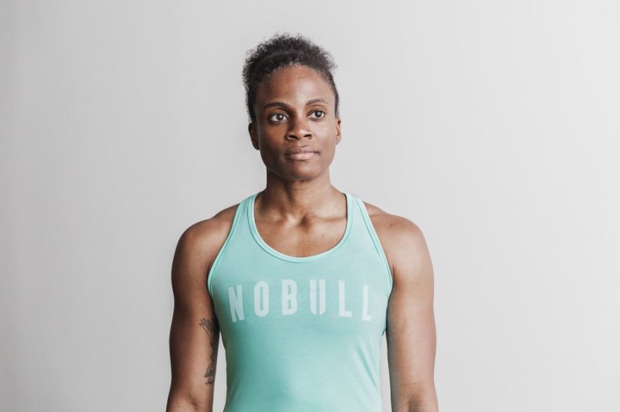 Debardeur Nobull Racerback Tank Femme Turquoise Clair | 9DDNR1TW6