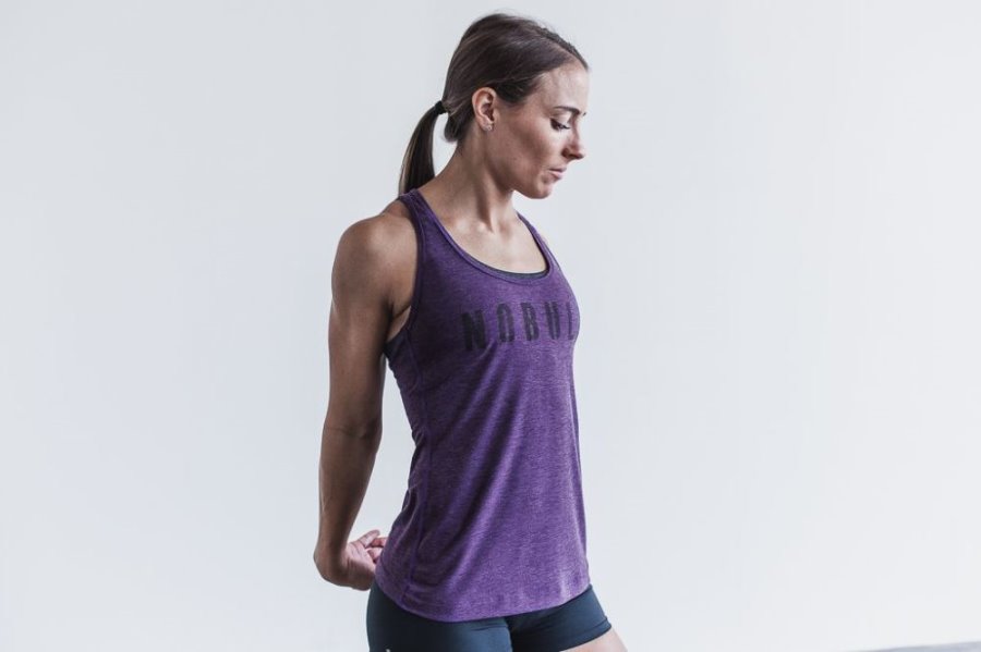 Debardeur Nobull Racerback Tank Femme Violette | QEEJFABS9