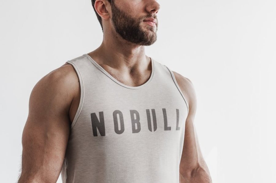 Debardeur Nobull Tank Homme Beige | EBJRMBAUT