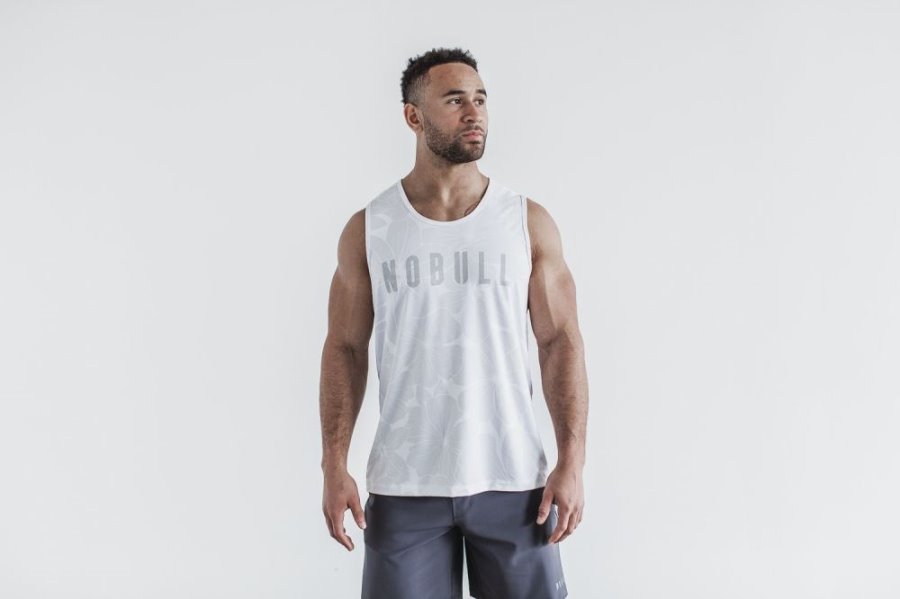 Debardeur Nobull Tank Homme Blanche | 8I8YBN8SL