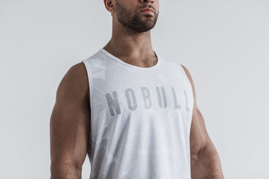 Debardeur Nobull Tank Homme Blanche | 8I8YBN8SL