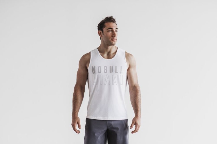 Debardeur Nobull Tank Homme Blanche | X3QYW5LAG