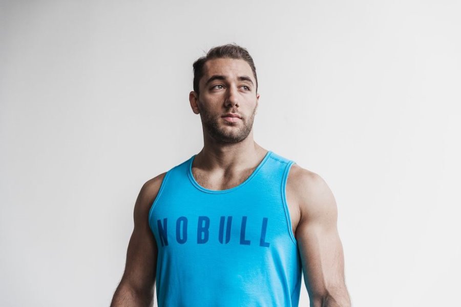 Debardeur Nobull Tank Homme Bleu | 04BMG5QHZ