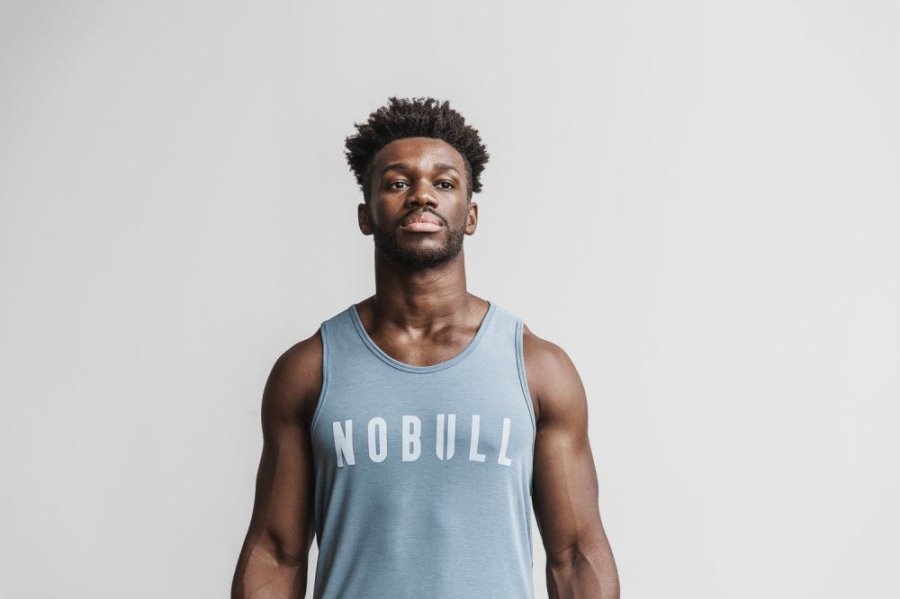 Debardeur Nobull Tank Homme Bleu Clair | NA4LZJT0M