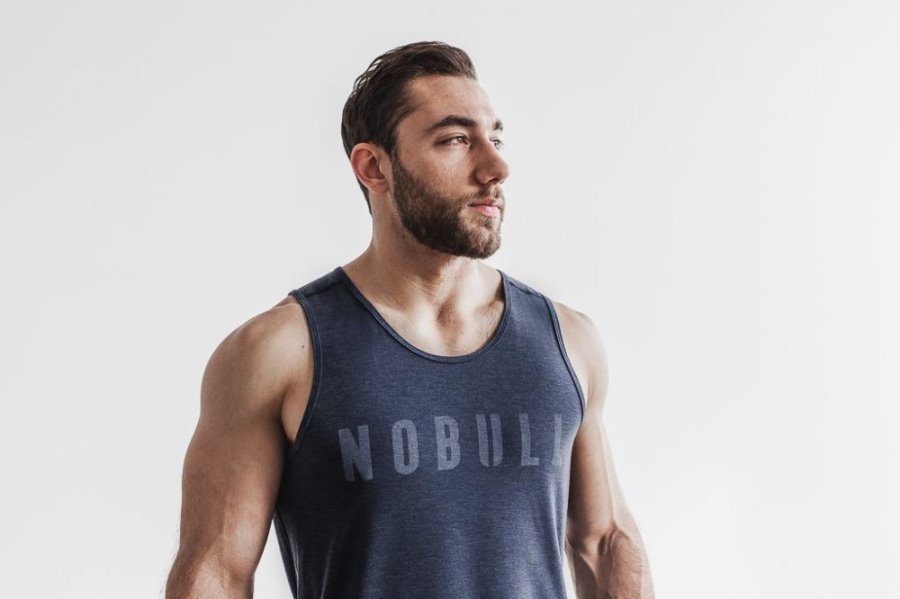 Debardeur Nobull Tank Homme Bleu Marine | HRKKN8M3E