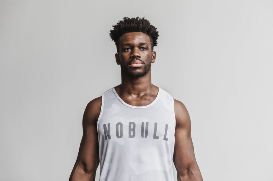 Debardeur Nobull Tank Homme Camouflage Blanche Camouflage | 71JXJP1MM