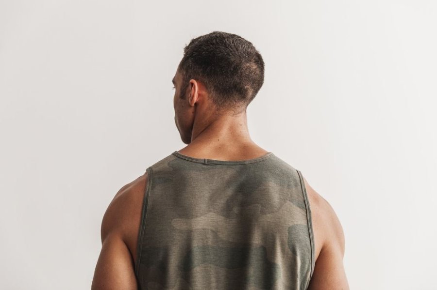 Debardeur Nobull Tank Homme Camouflage Vert Camouflage | 11CEU7HDO