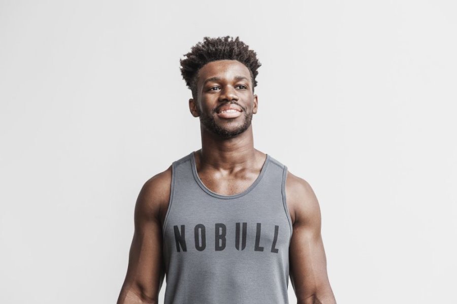 Debardeur Nobull Tank Homme Grise Foncé | HXLUHFHQP