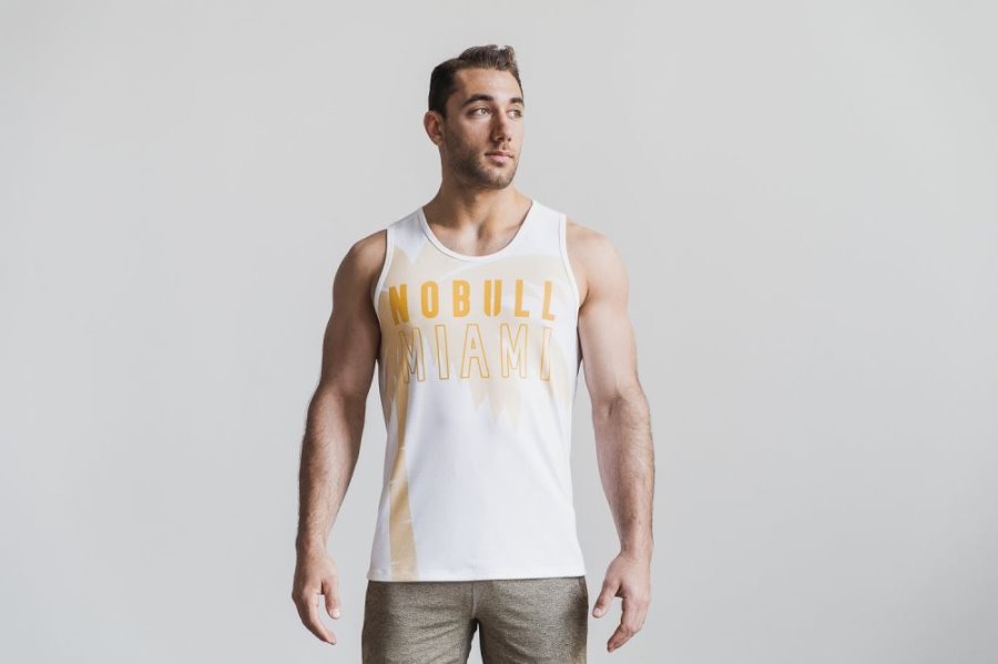 Debardeur Nobull Tank Homme Jaune | KRJUW7PUA