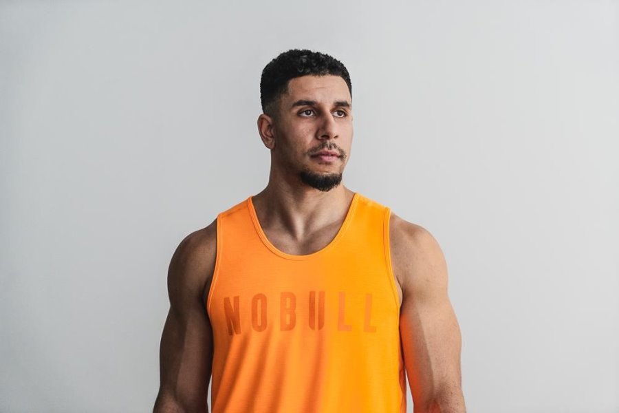 Debardeur Nobull Tank Homme Orange | Z0G374RQ7