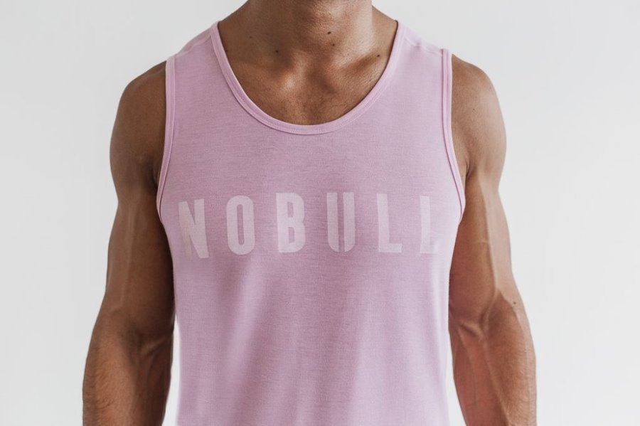 Debardeur Nobull Tank Homme Rose | XWCTSGXTK