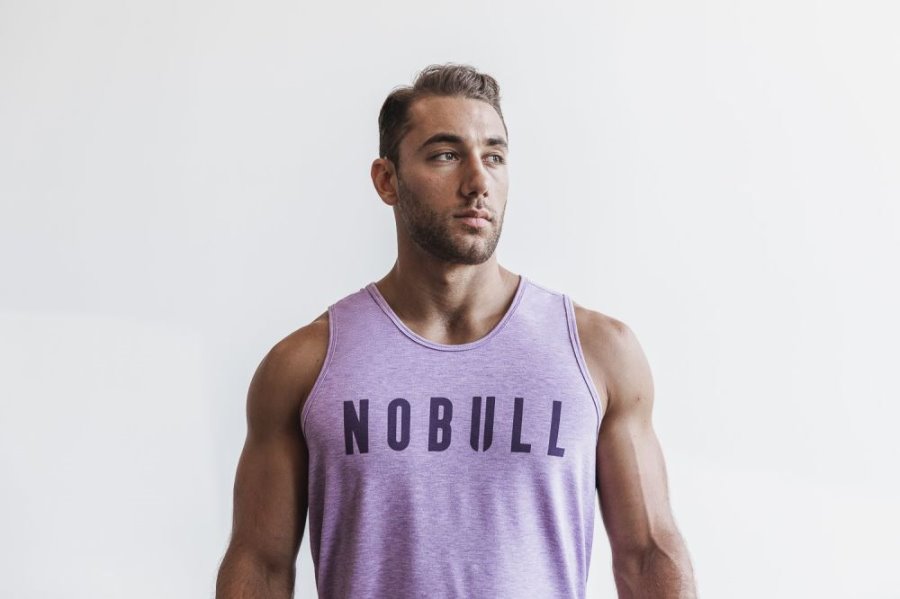 Debardeur Nobull Tank Homme Violette Clair | EQWT9UVLM