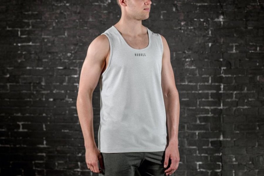 Debardeur Nobull Textured Tank Homme Grise | 0MLOA1F0F