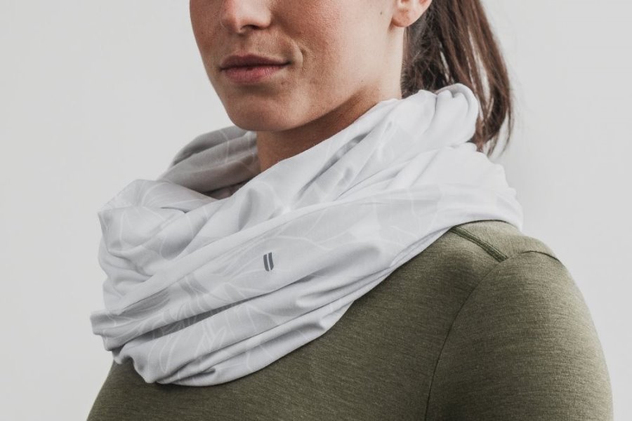 Echarpes Nobull Two-tone Infinity Scarf Femme Blanche Blanche | BO1FUCPKH