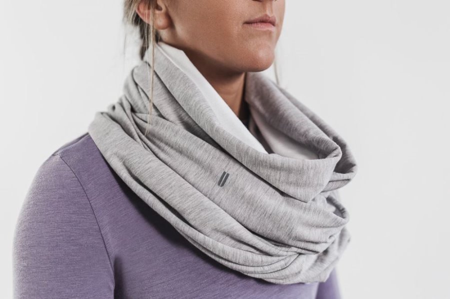 Echarpes Nobull Two-tone Infinity Scarf Femme Grise Blanche | NDIMNTCHQ