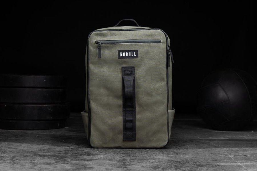 Sacs Nobull Waxed Tela Backpack Femme Vert Olive | 60X7I8ZM1